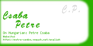 csaba petre business card